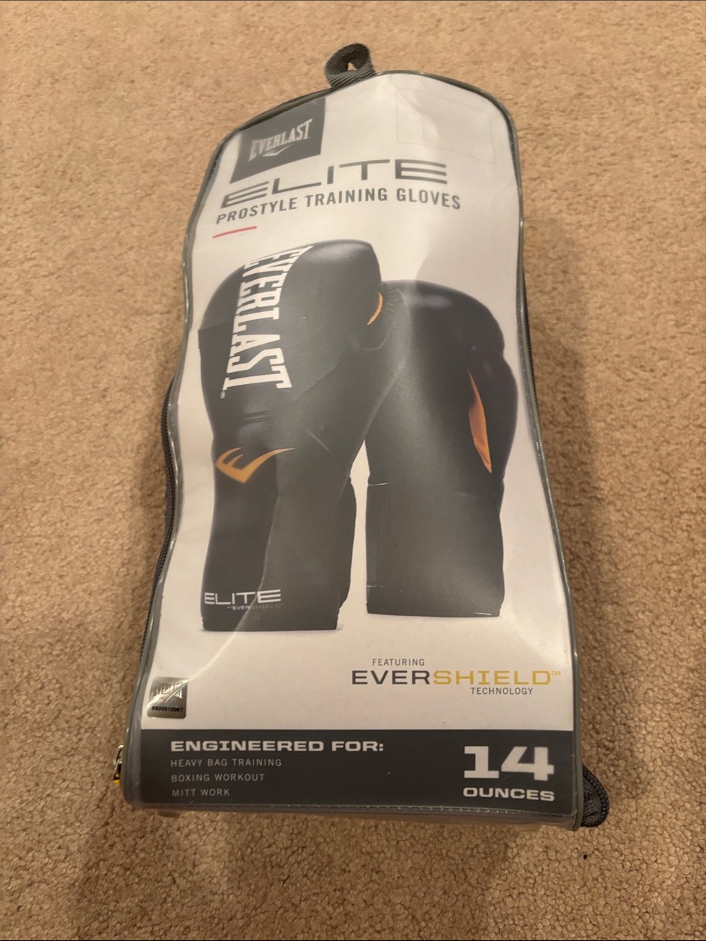 Everlast Black Training Gloves with Orange Accents